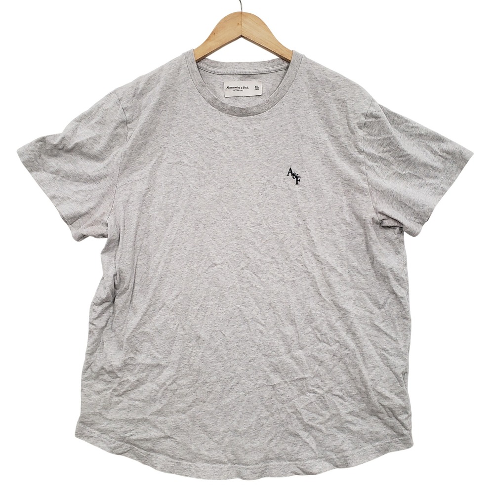 Abercrombie Fitch Mens XXL Gray Soft Tee Short Sleeve Crew Neck Casual‎ T Shirt